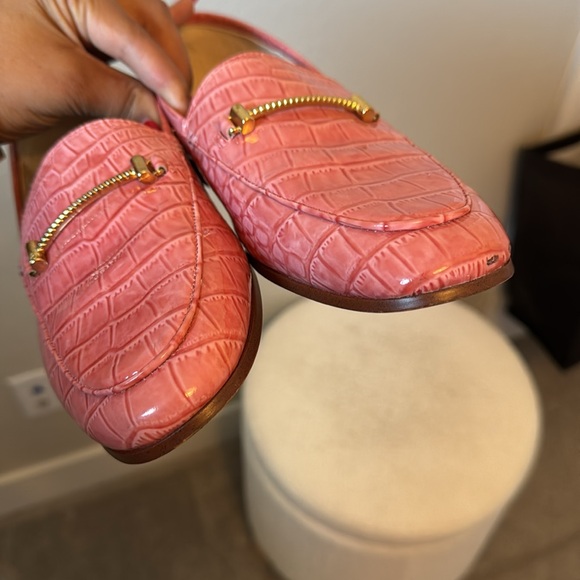 Sam Edelman Loraine Croc-Embossed Loafers in Cherry Blossom Size 8 - Picture 8 of 8